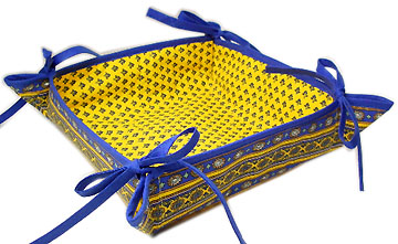 Provencal bread basket (Lourmarin. yellow x blue) - Click Image to Close